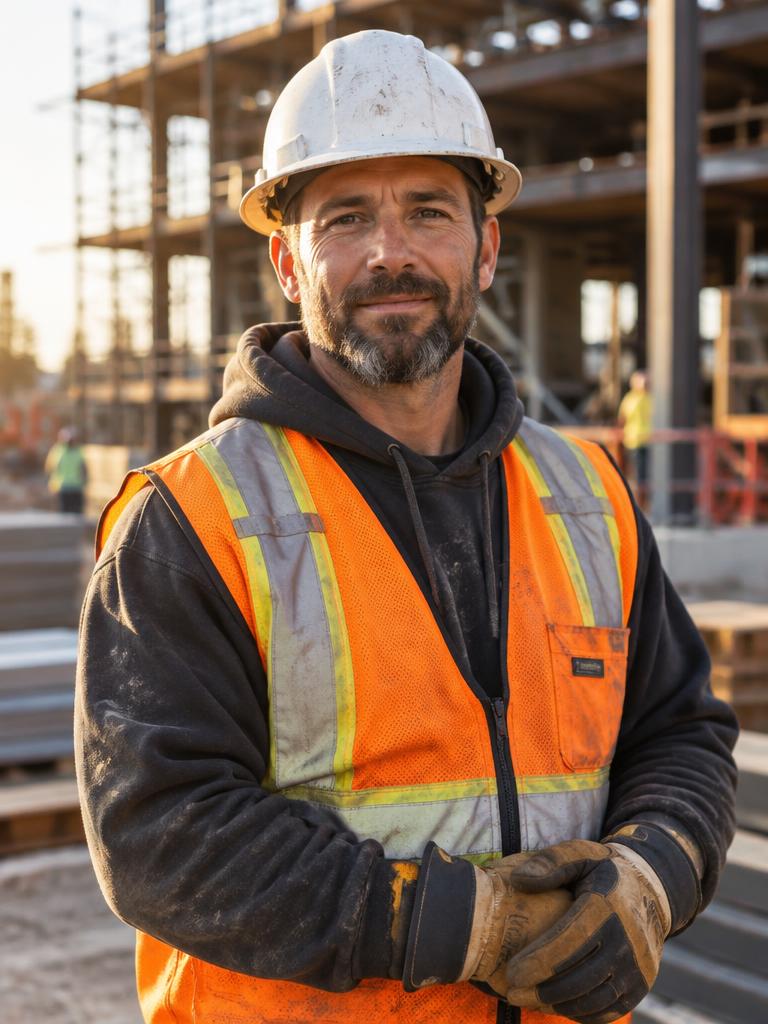Construction worker at a building site
